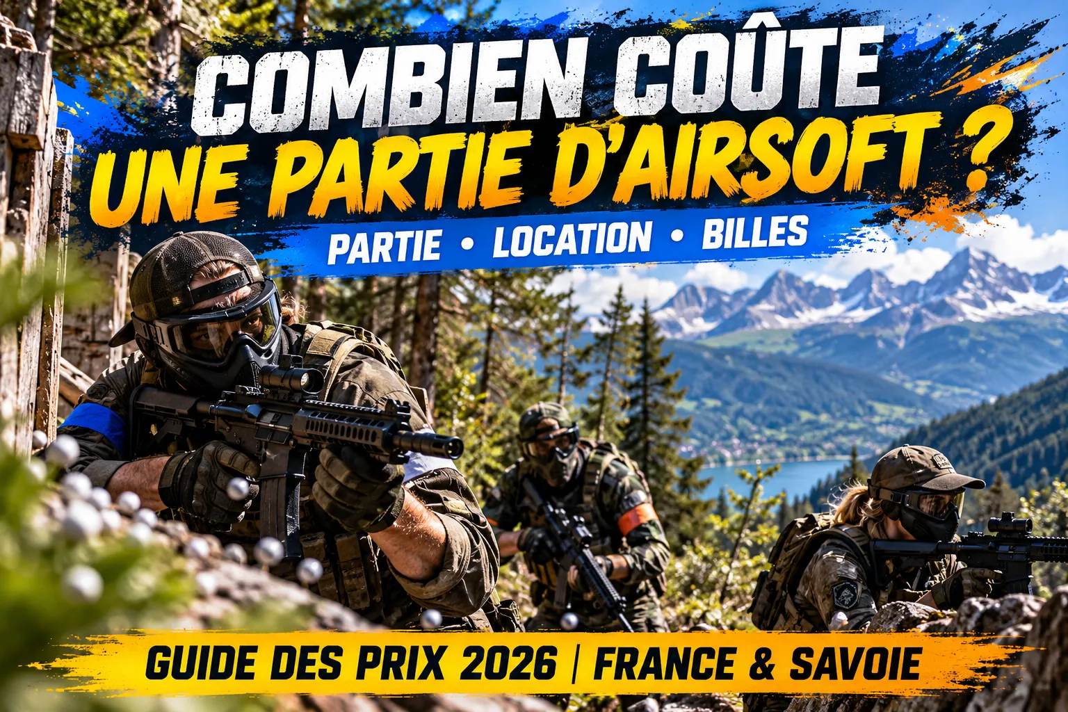 Combien coûte une partie d'airsoft ? Partie, location, billes – guide des prix 2026, France et Savoie