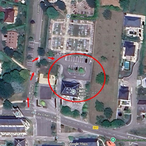 Parking de covoiturage à la mairie de Drumettaz