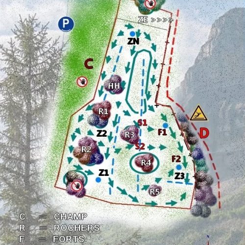 Carte du terrain du Granier