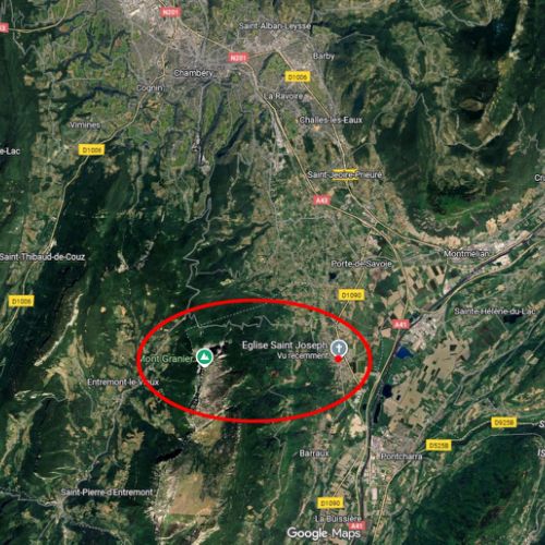 Carte d'accès au terrain du Granier