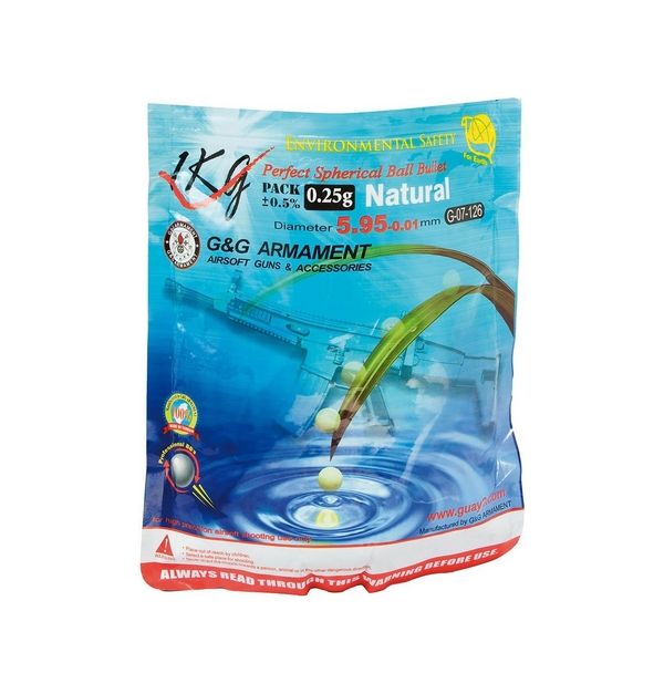 Billes biodégradables de 0,25 g pour l'airsoft
