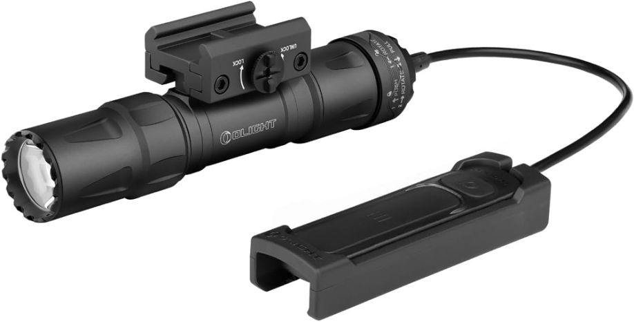 lampe tactique airsoft rail ris 22mm airsoft olight avec commande poussoir